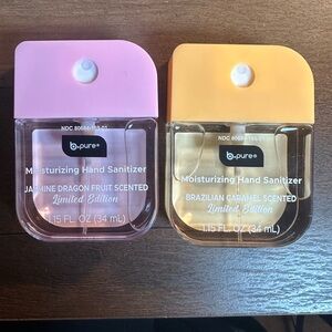 2 pack b•pure Hand Sanitizer Brazilian Caramel & Jasmine Dragon Fruit  1.15 oz.